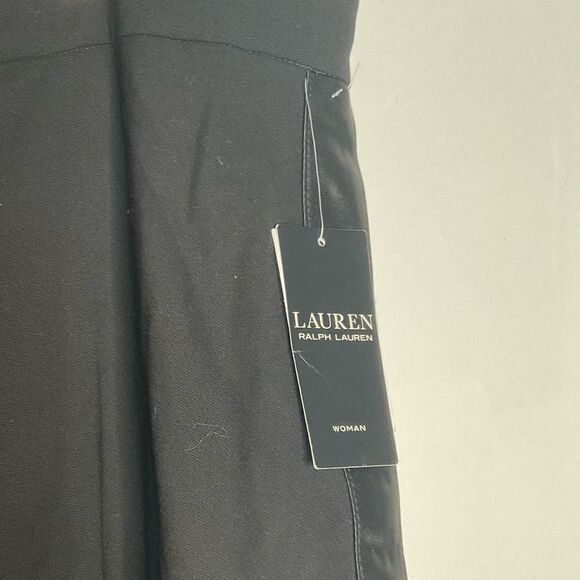 NWT Lauren Ralph Lauren Polo Black Side Stripe Straight Leg Slacks Size 22W - Picture 3 of 8